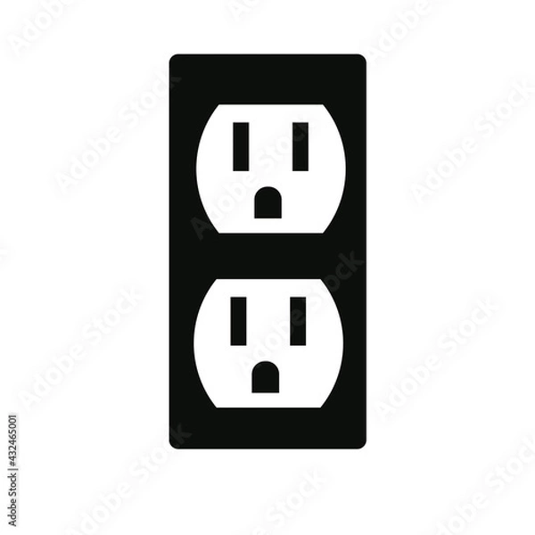 Fototapeta socket icon  Flat style illustration on white