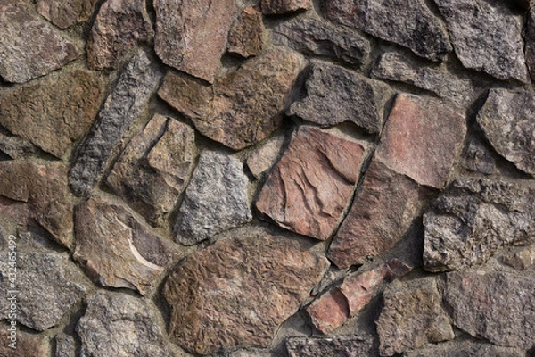 Fototapeta masonry texture, gray and reddish stones