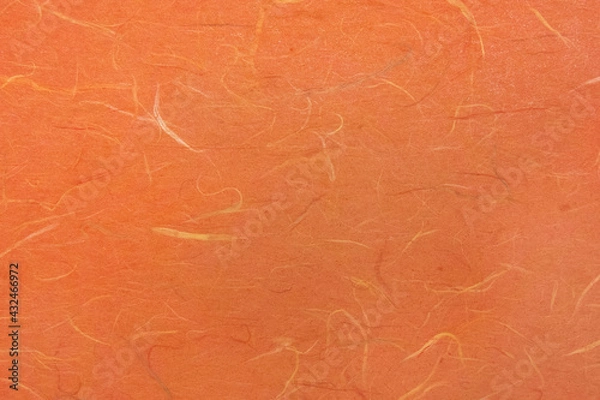 Obraz 和紙テクスチャー背景(オレンジ色)  華やかな橙色の因州和紙