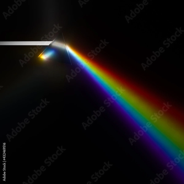 Obraz 三角柱プリズムの分光の3Dイラスト