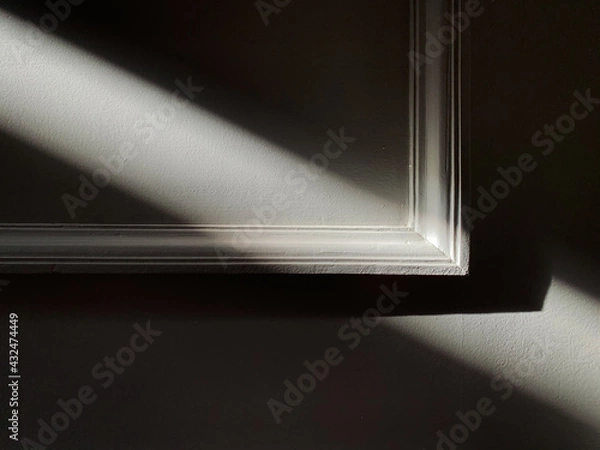 Fototapeta Diagonal light on empty frame in grey colour. Abstract. Minimalistic for design. 