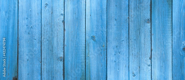 Obraz Wood Dark background, Wooden pattern blu.  Abstract plank board for design.