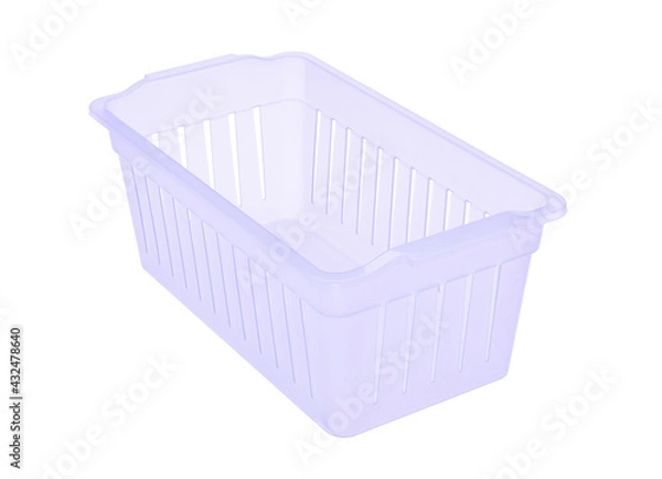 Fototapeta Plastic container with partitions for spices isolated on white background.Plastic container for the kitchen.