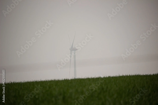 Obraz Windrad im Morgennebel