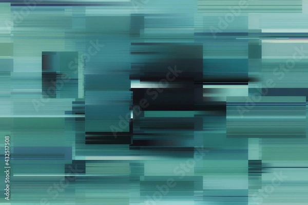 Fototapeta Modern background with dead pixel and bug, glitch and error signal. Optical distortion, overlapping geometric. It can be used for web design, printed products and visualization of music.