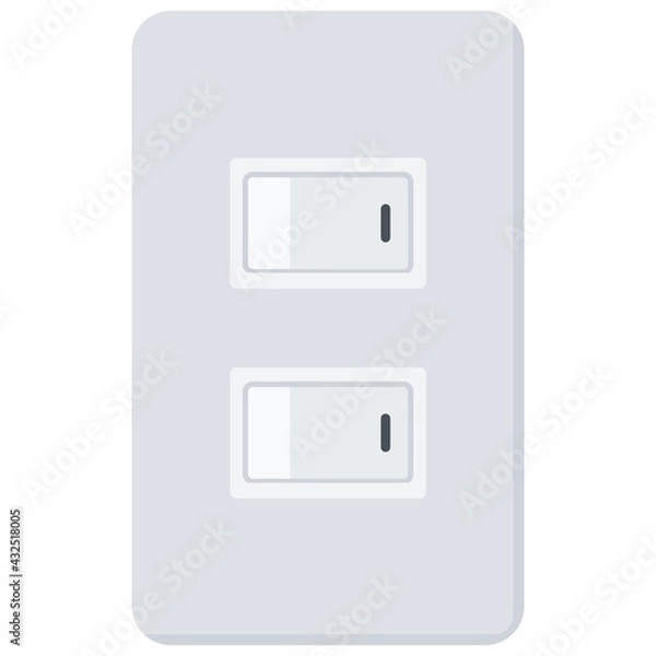 Fototapeta Simple Electric Light Switch Vector Icon