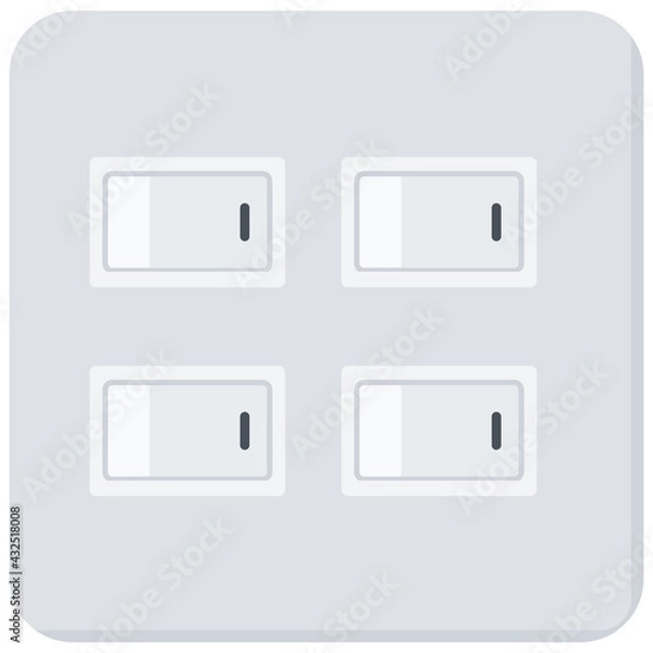 Fototapeta Simple Electric Light Switch Vector Icon