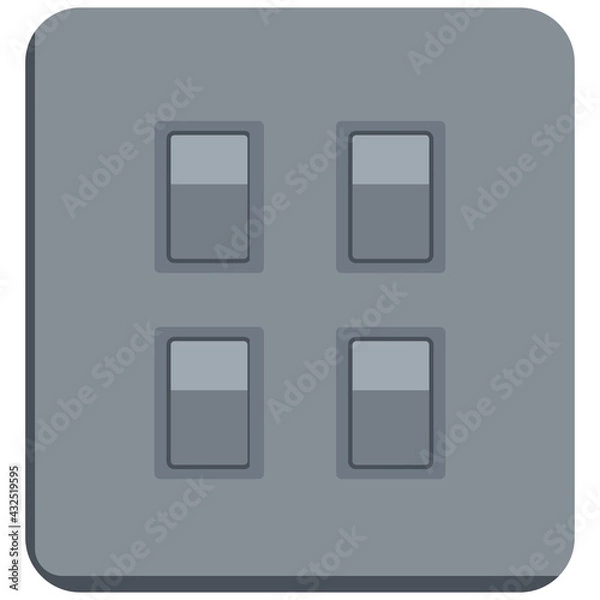 Fototapeta Simple Electric Light Switch Vector Icon