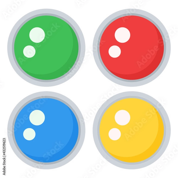 Obraz Simple　Colorful Electric Light Switch Vector Icon
