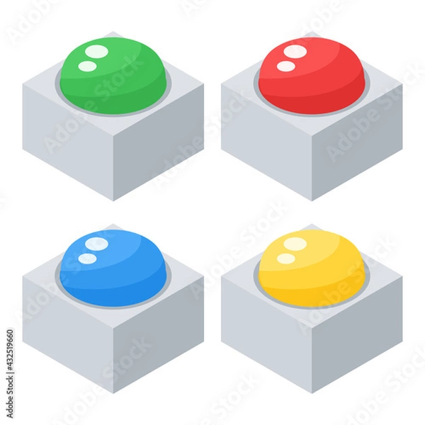 Obraz Simple　Colorful Electric Light Switch Vector Icon