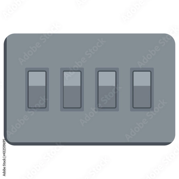 Fototapeta Simple Electric Light Switch Vector Icon