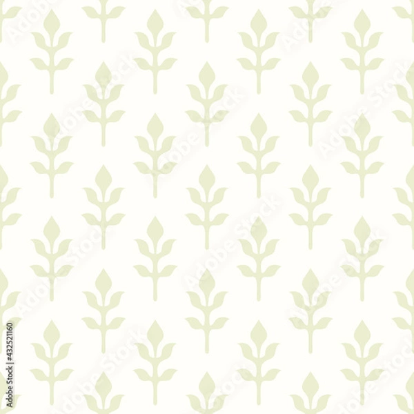 Fototapeta Seamless floral beige background. Vector wallpaper of leaves 