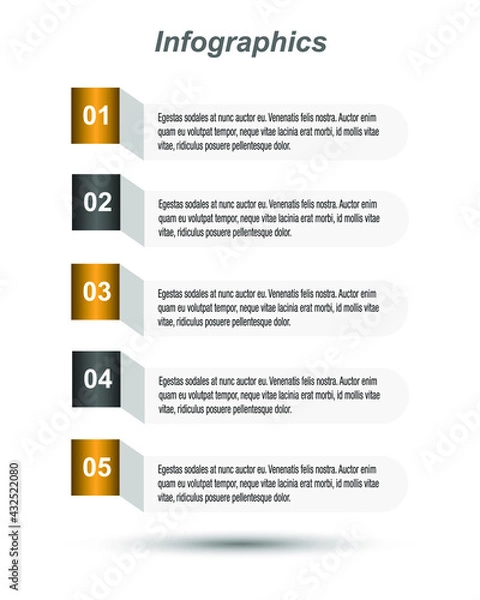 Fototapeta Infographic design template with paper tags.