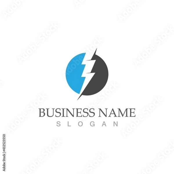 Fototapeta flash thunderbolt logo template