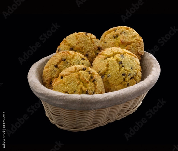 Fototapeta Cookies whit chocolat in a basket