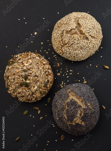 Fototapeta Bread with various seeds