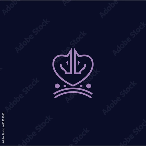 Obraz love horse logo design vector template