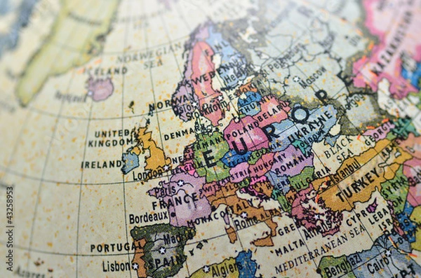 Fototapeta 地球儀　ヨーロッパ