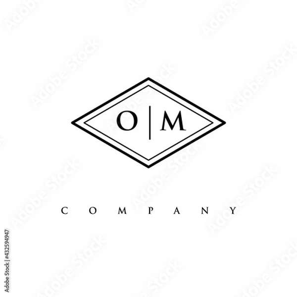 Fototapeta initial OM logo design vector