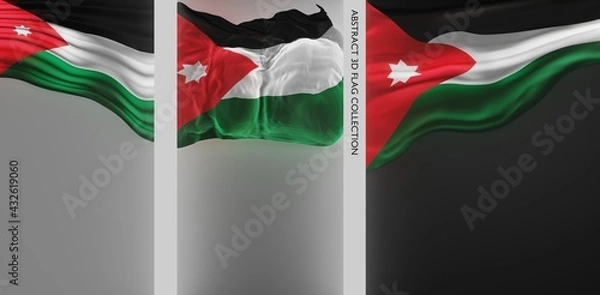 Obraz Abstract Jordan Flag 3D Render (3D Artwork)