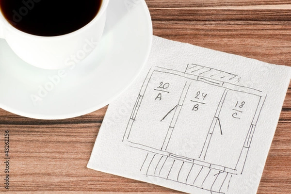 Obraz Plan house on a napkin