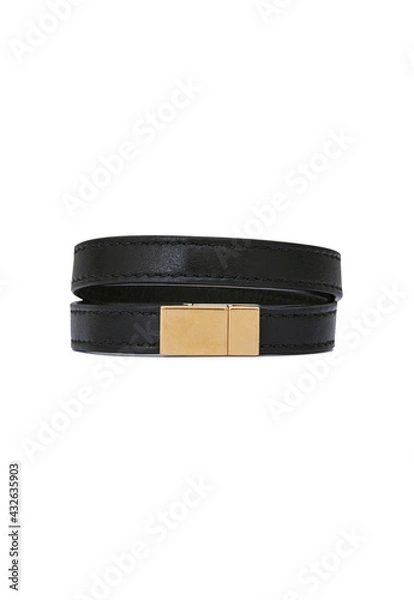 Fototapeta Black men leather belt