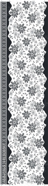 Fototapeta flower and leaf with border design for fabric print, texture, tile use