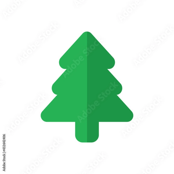 Obraz Christmass tree icon, flat design