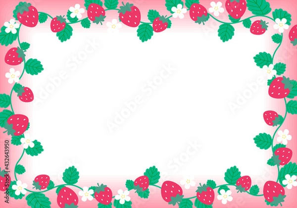 Obraz いちごのフレーム