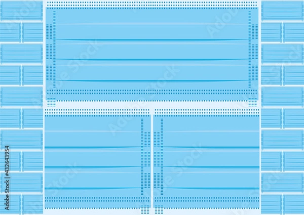 Fototapeta Medical mask. Seamless vector pattern. For wallpapers, backgrounds, fabrics and more. 