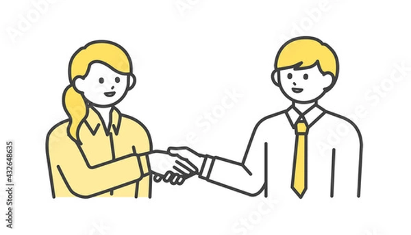 Obraz 握手をするビジネスパーソンのイラスト素材