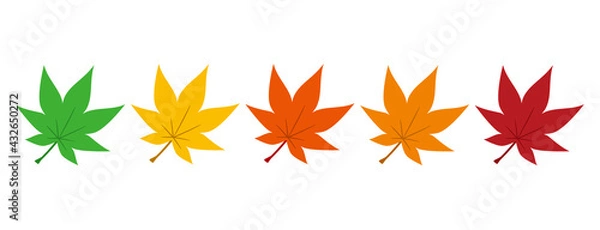 Fototapeta 紅葉の葉のイラスト素材
