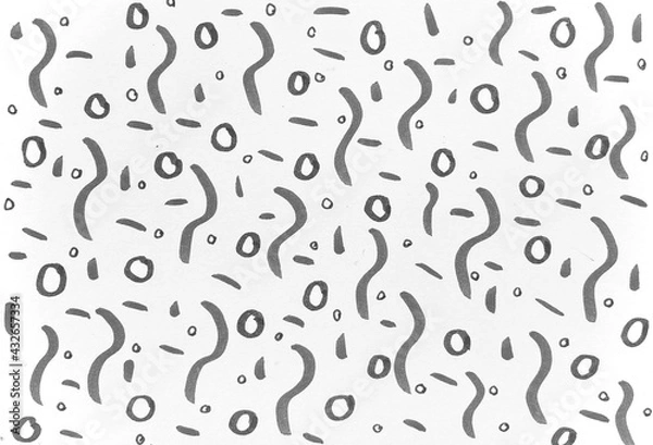 Fototapeta Hand drawn  black and white background painted with watercolor markers