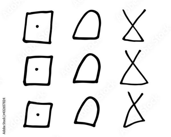 Fototapeta Abstract vector doodle set for patterns