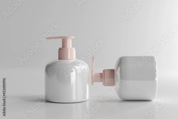 Fototapeta Isolated Cosmetic Pump Bottle Mockup 3D Rendering