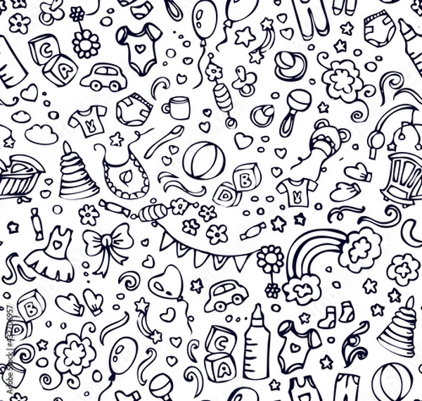 Obraz Baby seamless pattern