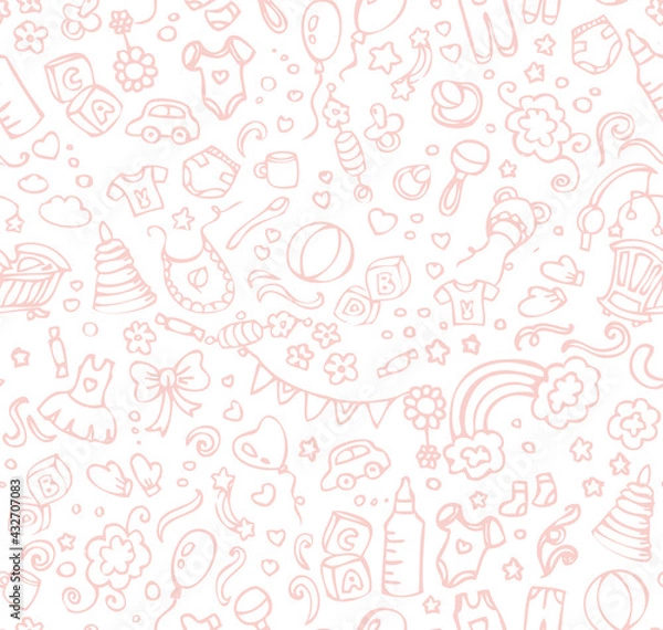 Obraz Baby seamless pattern
