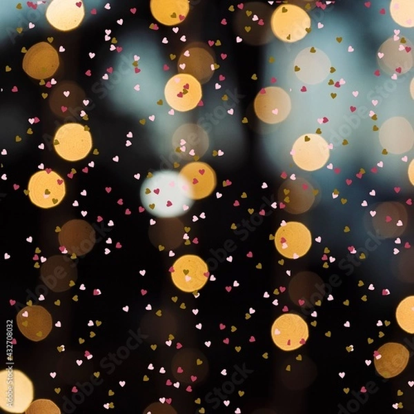 Obraz Colorful hearts and circles abstract design pattern