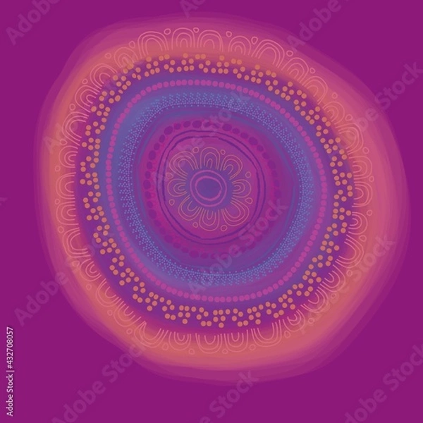 Obraz Purple Colorful abstract rangoli design pattern