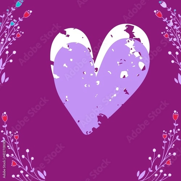 Obraz Purple Colorful hearts abstract design pattern
