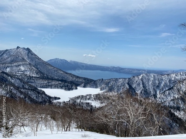 Fototapeta 支笏湖とオコタンペ湖