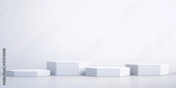 Obraz 3d background for mock up podium for product presentation, white background, 3d rendering