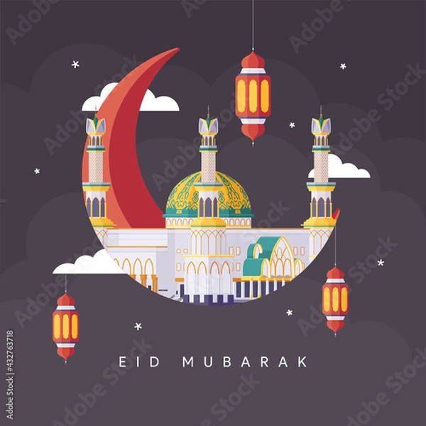 Obraz Eid Mubarak Greeting Card