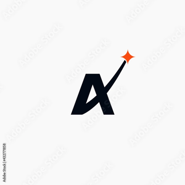 Obraz Letter A, logo A, star vector design