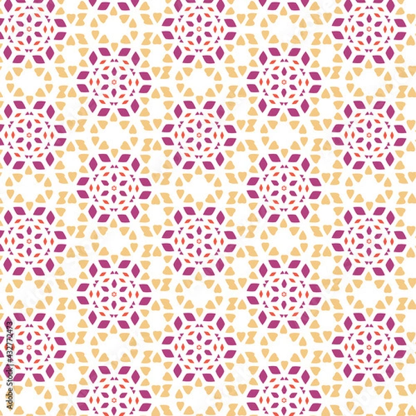 Obraz Beautiful abstract seamless colorful pattern. Use for greeting card, Cloth, Decoration invitation to a wedding, Birthday, Party and other Holidays. Arab, Indian ornament. Vector illustration. EPS 10