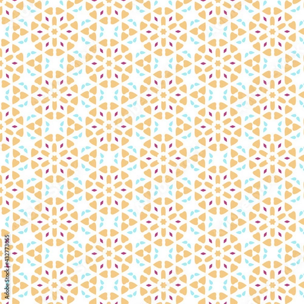 Obraz Beautiful abstract seamless colorful pattern. Use for greeting card, Cloth, Decoration invitation to a wedding, Birthday, Party and other Holidays. Arab, Indian ornament. Vector illustration. EPS 10