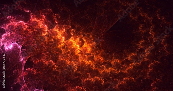 Fototapeta 3D rendering abstract multicolor fractal light background