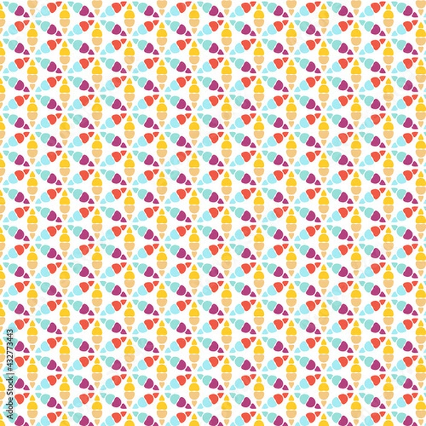 Obraz Beautiful abstract seamless colorful pattern. Use for greeting card, Cloth, Decoration invitation to a wedding, Birthday, Party and other Holidays. Arab, Indian ornament. Vector illustration. EPS 10