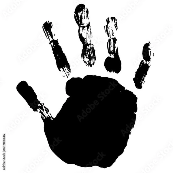 Fototapeta Vector concept or conceptual cute paint human hand or handprint of child isolated on white background for art, fun, happy, infant, identity, education, school, little kid or young childhood symbol