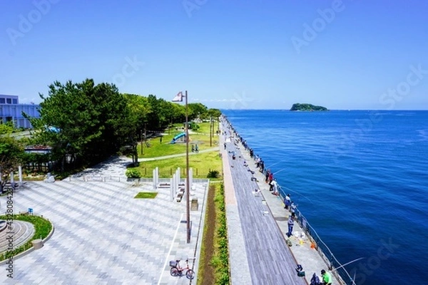 Obraz 横須賀海辺釣り公園と猿島